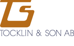 logotyp tocklin och son svart text